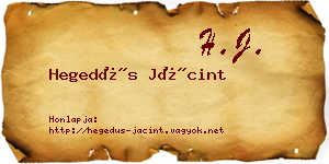 Hegedűs Jácint névjegykártya